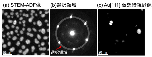 【図3】Au[111]の仮想暗視野像
