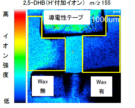 【図3】マトリックス（2,5-DHB）の
MSイメージング測定結果
